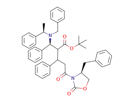 tert-butyl (1'S,4''S,αR)-2-[1'-phenyl-1'-(N-benzyl-N-α-methylbenzylamino)methyl]-3-phenyl-5-oxo-5-(4''-benzyl-oxazolidin-2''-one-3''-yl)pentanoate