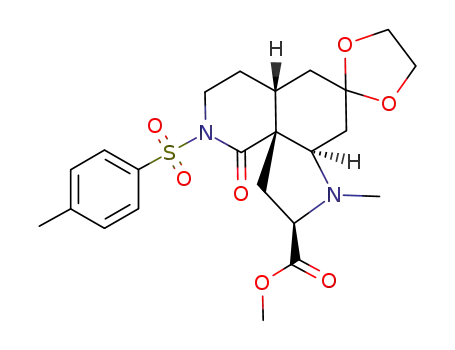 rac-Methyl (2R<sup>*</sup>,3aS<sup>*</sup>,6aS<sup>*</sup>,10aS<sup>*</sup>)-3-methyl-5,10-dioxo-9-(p-toluenesulfonyl)-1,2,3,3a,4,5,6,6a,7,8,9,10-dodecahydropyrrolo<2,3-i>isoquinoline-2-carboxylate 5-ethylene ketal