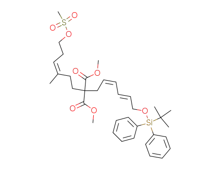 2-[(2Z,4E)-6-(tert-Butyl-diphenyl-silanyloxy)-hexa-2,4-dienyl]-2-((Z)-6-methanesulfonyloxy-3-methyl-hex-3-enyl)-malonic acid dimethyl ester