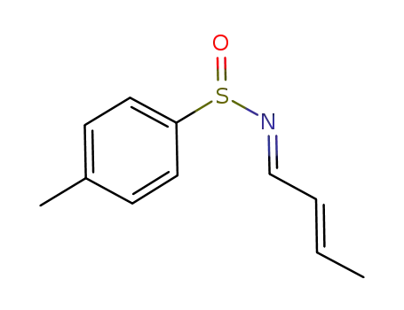 Molecular Structure of 813461-58-4 (Benzenesulfinamide, N-(2E)-2-butenylidene-4-methyl-, [N(E)]- (9CI))