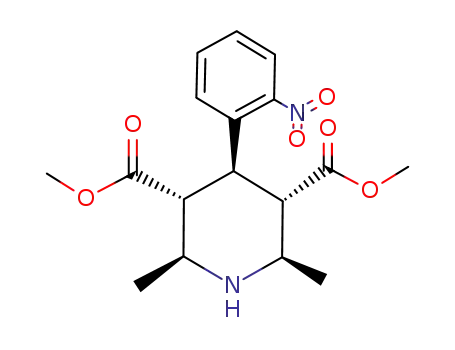 Molecular Structure of 99286-86-9 ((2S,3R,4S,5S,6R)-2,6-Dimethyl-4-(2-nitro-phenyl)-piperidine-3,5-dicarboxylic acid dimethyl ester)