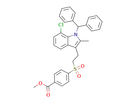 Benzoic acid,
4-[[2-[7-chloro-1-(diphenylmethyl)-2-methyl-1H-indol-3-yl]ethyl]sulfonyl]-,
methyl ester
