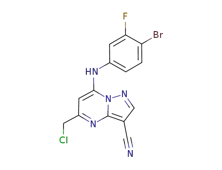 Pyrazolo[1,5-a]pyrimidine-3-carbonitrile,
7-[(4-bromo-3-fluorophenyl)amino]-5-(chloromethyl)-