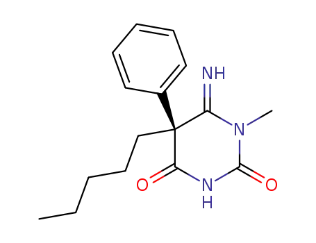 2,4(1H,3H)-Pyrimidinedione,
dihydro-6-imino-1-methyl-5-pentyl-5-phenyl-, (S)-