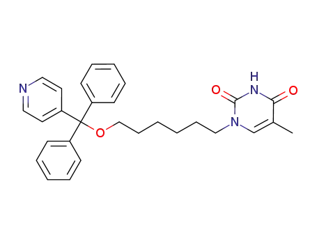 Molecular Structure of 892392-58-4 (2,4(1H,3H)-Pyrimidinedione,
1-[6-(diphenyl-4-pyridinylmethoxy)hexyl]-5-methyl-)