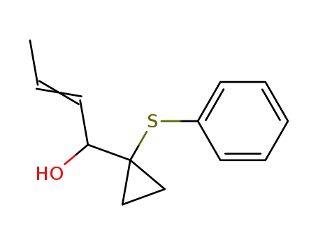 Molecular Structure of 63365-90-2 (Cyclopropanemethanol, 1-(phenylthio)-a-1-propenyl-)