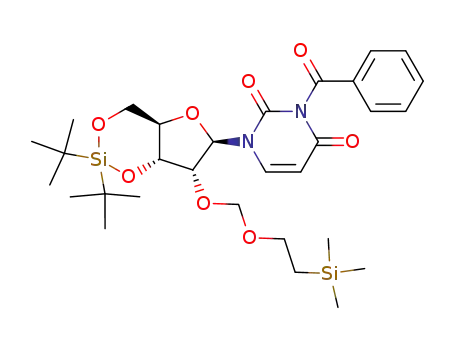 3-Benzoyl-1-[(4aR,6R,7R,7aR)-2,2-di-tert-butyl-7-(2-trimethylsilanyl-ethoxymethoxy)-tetrahydro-furo[3,2-d][1,3,2]dioxasilin-6-yl]-1H-pyrimidine-2,4-dione
