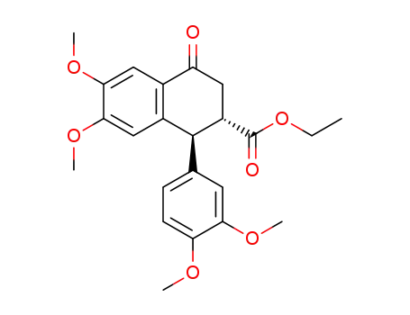 Molecular Structure of 88354-19-2 (ethyl 1-(3,4-dimethoxyphenyl)-6,7-dimethoxy-4-oxo-1,2,3,4-tetrahydronaphthalene-2-carboxylate)