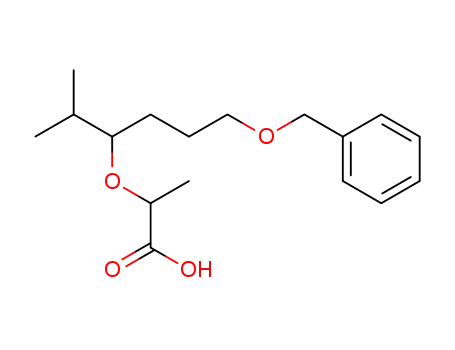 Molecular Structure of 146307-63-3 (2-<(4-benzyloxy-1-isopropylbutyl)oxy>propionic acid)