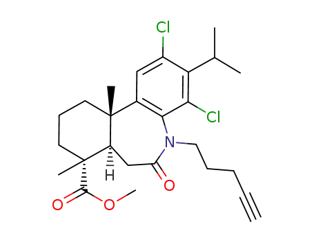 12,14-dichloro-13-isopropyl-8,11a-dimethyl-6-oxo-5-(pent-4-ynyl)-6,7,7a,8,9,10,11,11a-octahydro-5H-dibenzo[b,d]azepine-8-carboxylic acid methyl ester