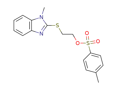 Molecular Structure of 77168-17-3 (2-[(1-methyl-1H-benzimidazol-2-yl)sulfanyl]ethyl 4-methylbenzenesulfonate)
