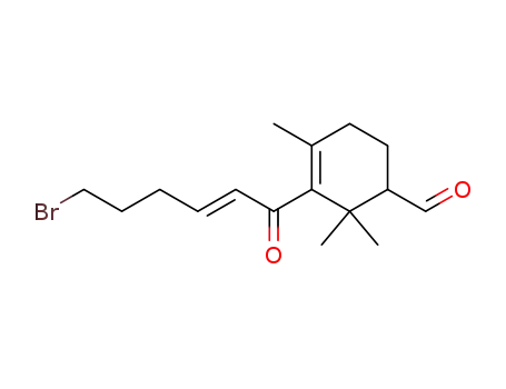 Molecular Structure of 189444-04-0 (3-Cyclohexene-1-carboxaldehyde,
3-[(2E)-6-bromo-1-oxo-2-hexenyl]-2,2,4-trimethyl-)