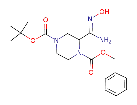 Molecular Structure of 940868-24-6 (1-benzyl 4-tert-butyl 2-[amino(hydroxyimino)methyl]piperazine-1,4-dicarboxylate)