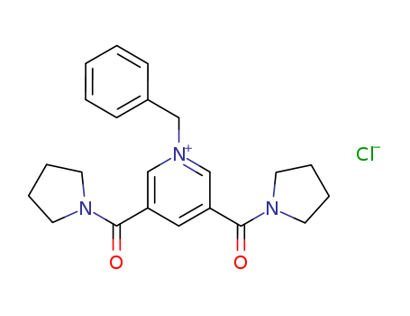 Molecular Structure of 138965-40-9 (Pyridinium, 1-(phenylmethyl)-3,5-bis(1-pyrrolidinylcarbonyl)-, chloride)
