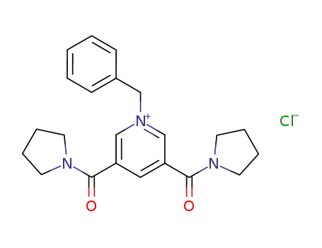 Molecular Structure of 138965-40-9 (Pyridinium, 1-(phenylmethyl)-3,5-bis(1-pyrrolidinylcarbonyl)-, chloride)