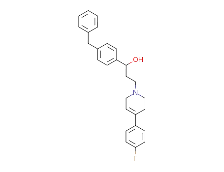 Molecular Structure of 156732-78-4 (1-(4-benzylphenyl)-3-[4-(4-fluorophenyl)-3,6-dihydropyridin-1(2H)-yl]propan-1-ol)