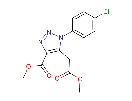 Molecular Structure of 114462-77-0 (METHYL 1-(4-CHLOROPHENYL)-5-(2-METHOXY-2-OXOETHYL)-1H-1,2,3-TRIAZOLE-4-CARBOXYLATE)