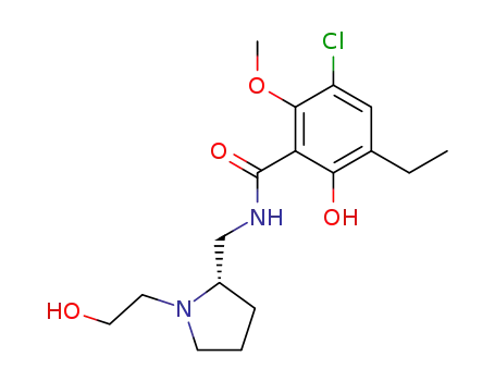 Benzamide,
3-chloro-5-ethyl-6-hydroxy-N-[[1-(2-hydroxyethyl)-2-pyrrolidinyl]methyl]-2
-methoxy-, (S)-