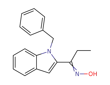 Molecular Structure of 138188-56-4 (1-Propanone, 1-[1-(phenylmethyl)-1H-indol-2-yl]-, oxime, (Z)-)
