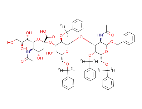 Benzyl-O-(5-acetamido-3,5-didesoxy-D-glycero-α-D-galacto-2-nonulopyranosylonsaeure)-(2->3)-O-<(2,6-di-O-(α-(2)H2)benzyl-β-D-galactopyranosyl>-(1->3)-2-acetamido-4,6-di-O-(α-(2)H2)benzyl-2-desoxy-β-D-galactopyranosid