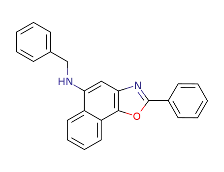 Molecular Structure of 52845-81-5 (Naphth[2,1-d]oxazol-5-amine, 2-phenyl-N-(phenylmethyl)-)
