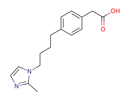 Molecular Structure of 188128-95-2 (4-[4-(2-methyl-1H-imidazol-1-yl)butyl]phenylacetic acid)