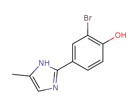Molecular Structure of 102151-30-4 (2-BROMO-4-(4-METHYL-1H-IMIDAZOL-2-YL)-PHENOL)