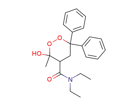 1,2-Dioxane-4-carboxamide,
N,N-diethyl-3-hydroxy-3-methyl-6,6-diphenyl-, trans-