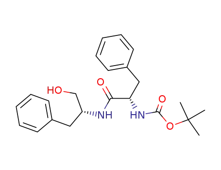 Molecular Structure of 138772-68-6 (tert-butyl ((2S)-1-(((2R)-1-hydroxy-3-phenylpropan-2-yl)amino)-1-oxo-3-phenylpropan-2-yl)carbamate)