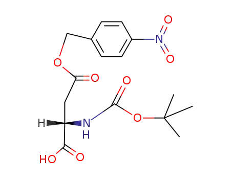 Molecular Structure of 30925-21-4 (L-Aspartic acid, N-[(1,1-dimethylethoxy)carbonyl]-,
4-[(4-nitrophenyl)methyl] ester)