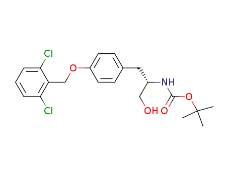 Molecular Structure of 169393-62-8 (BOC-(S)-2-AMINO-3-[4-(2,6(DICHLOROPHENYL)METHOXY)PHENYL]-1-PROPANOL)