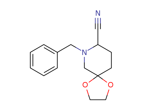 1,4-Dioxa-7-azaspiro[4.5]decane-8-carbonitrile, 7-(phenylmethyl)-
