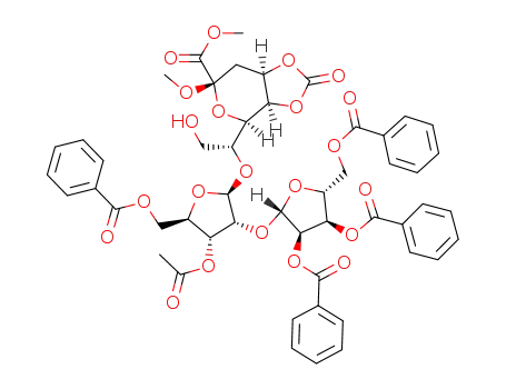 methyl <methyl 7-O-<3-O-acetyl-5-O-benzoyl-2-O-(2,3,5-tri-O-benzoyl-β-D-ribofuranosyl)-β-D-ribofuranosyl>-4,5-O-carbonyl-3-deoxy-β-D-manno-2-octulopyranosid>onate