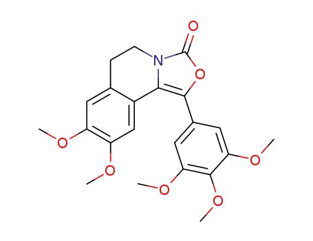Molecular Structure of 112970-26-0 (3H-Oxazolo[4,3-a]isoquinolin-3-one,  5,6-dihydro-8,9-dimethoxy-1-(3,4,5-trimethoxyphenyl)-)
