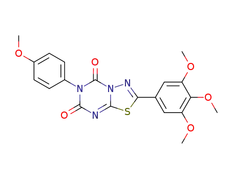 Molecular Structure of 125766-47-4 (6-(4-methoxyphenyl)-2-(3,4,5-trimethoxyphenyl)-5H-[1,3,4]thiadiazolo[3,2-a][1,3,5]triazine-5,7(6H)-dione)