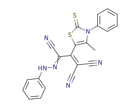 5-(2,2-dicyano-1-(cyano-(phenylhydrazino)methyl)vinyl)-4-methyl-3-phenylthiazole-2-(3H)-thione