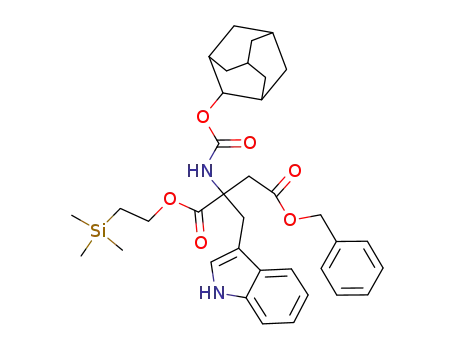 Molecular Structure of 135998-75-3 (benzyl-(+/-)-β-<<2-(trimethylsilyl)ethoxy>carbonyl>-β-<<(tricyclo<3.3.1.1>dec-2-yloxy)carbonyl>amino>-1H-3-butanoate)