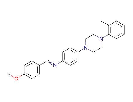 Molecular Structure of 78932-96-4 (1-(4-methoxyphenyl)-N-[4-[4-(2-methylphenyl)piperazin-1-yl]phenyl]meth animine)