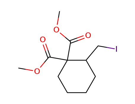 Molecular Structure of 120790-50-3 (dimethyl 2-(iodomethyl)cyclohexane-1,1-dicarboxylate)