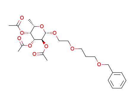 Molecular Structure of 188176-85-4 (2-(3-benzyloxypropoxy)ethyl 2,3,4-tri-O-acetyl-β-L-fucopyranoside)