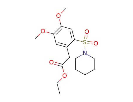 Benzeneacetic acid, 4,5-dimethoxy-2-(1-piperidinylsulfonyl)-, ethyl ester
