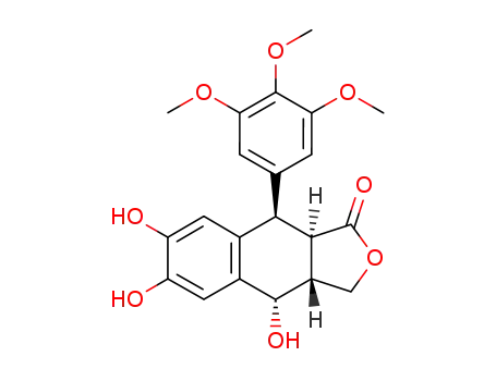 Molecular Structure of 1174-96-5 (6,7-O-Demethylen-epipodophyllotoxin)
