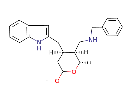 Benzyl-[(2S,3S,4R)-4-(1H-indol-2-ylmethyl)-6-methoxy-2-methyl-tetrahydro-pyran-3-ylmethyl]-amine