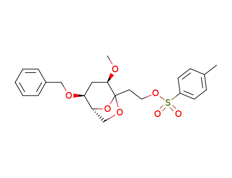 Molecular Structure of 123919-78-8 (.beta.-D-ribo-3-Octulopyranose, 3,8-anhydro-2,5-dideoxy-4-O-methyl-6-O-(phenylmethyl)-, 4-methylbenzenesulfonate)