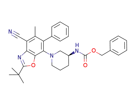 7-[(3S)-3-benzyloxycarbonylaminopiperidin-1-yl]-2-tert-butyl-5-methyl-6-phenyl-1,3-benzoxazole-4-carbonitrile