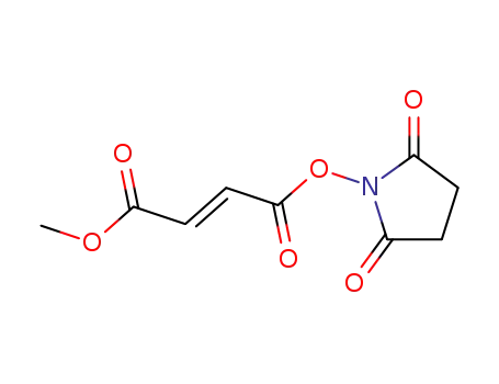 Molecular Structure of 104302-78-5 (2-Butenoic acid, 4-[(2,5-dioxo-1-pyrrolidinyl)oxy]-4-oxo-, methyl ester,
(E)-)