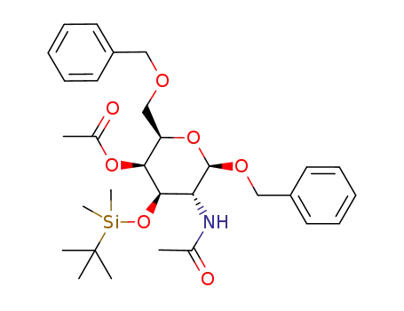 Acetic acid (2R,3S,4R,5R,6R)-5-acetylamino-6-benzyloxy-2-benzyloxymethyl-4-(tert-butyl-dimethyl-silanyloxy)-tetrahydro-pyran-3-yl ester