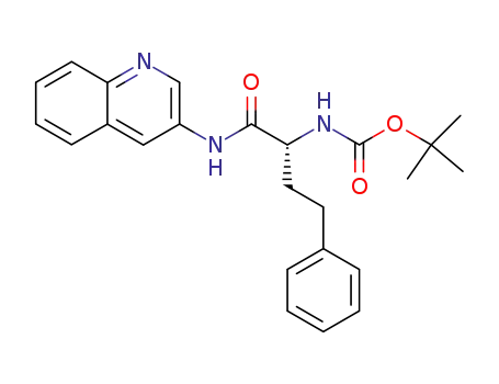 Molecular Structure of 254882-54-7 (Carbamic acid, [(1R)-3-phenyl-1-[(3-quinolinylamino)carbonyl]propyl]-,
1,1-dimethylethyl ester)