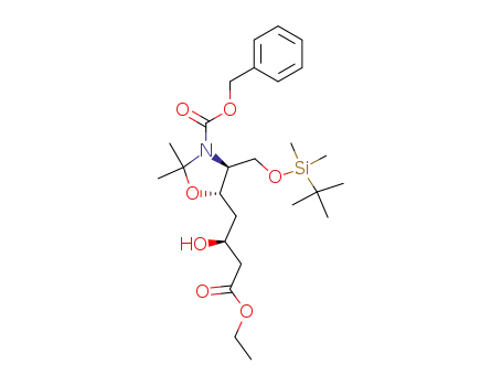 (4S,5S)-4-(tert-Butyl-dimethyl-silanyloxymethyl)-5-((S)-3-ethoxycarbonyl-2-hydroxy-propyl)-2,2-dimethyl-oxazolidine-3-carboxylic acid benzyl ester
