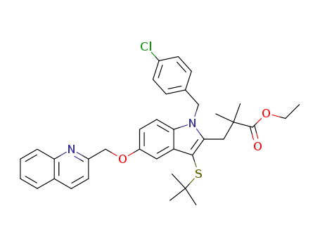 ethyl 3-(3-(tert-butylthio)-1-(4-chlorobenzyl)-5-(quinolin-2-ylMethoxy)-1H-indol-2-yl)-2,2-diMethylpropanoate